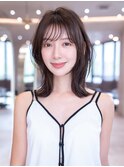 20代30代ミディアム顔周りレイヤーカット髪質改善トリートメント