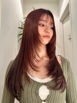トリッカ 銀座(tricca)&nbsp;ナチュラルレイヤー/顔まわりレイヤー/ストレートヘア/小顔ヘア