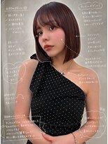 サンドレオ 新宿店(sand Leo)&nbsp;顔周りカット/縮毛矯正/ダークブラウン/コーラルピンク