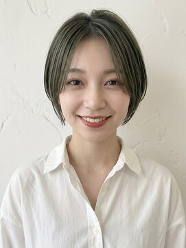カバーヘア ブリス 戸田公園西口店(COVER HAIR bliss) 夏カラーブリーチなしオリーブベージュ丸みショートp戸田公園