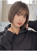 ミニボブ/ブリーチ/ハイトーンボブ/ミルクティー