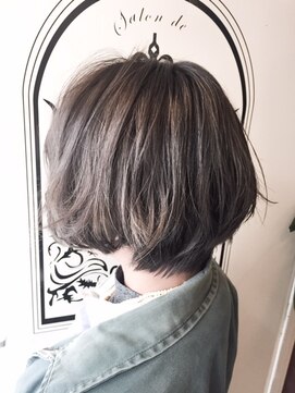 サロンドミルク 原宿(salon de MiLK) シースルーハイライト×グレージュショート