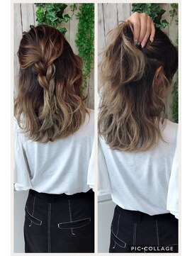 ヘアーエポック(hair epoque) ツヤ感MAX★透明感グレージュ×バレイヤージュグラデーション