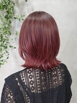 テトヘアー(teto hair) ウルフ　ボブウルフ　ハイライト　暖色カラー　ピンク　赤
