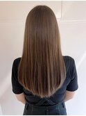 ツヤストレートロング_アースカラーくびれヘアツートン_ba362072