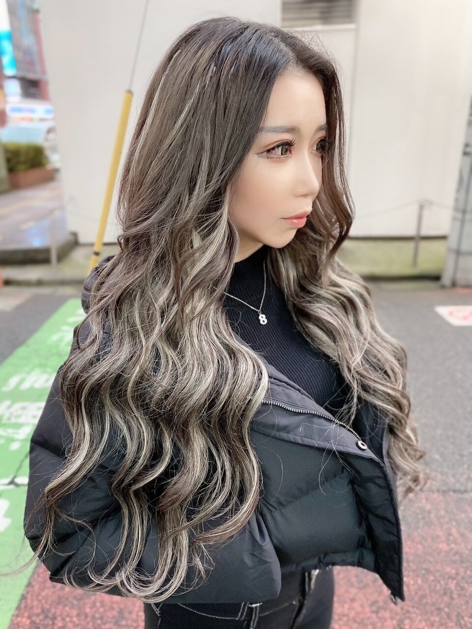 お歳暮 人気 オシャレ シアグレージュハイライト#シールエクステ#ギャルスタイル#岡山 ウィッグ・エクステ