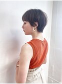 柔らかベージュ×マッシュショート