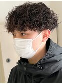 重ためプードルパーマ 刈り上げマッシュ スパイラル