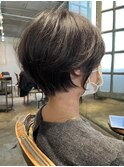 大人綺麗な小顔襟足スッキリショートボブ 30代40代50代