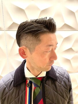 銀座マツナガ 浅草店 7:3ハードパートスタイル/黒髪短髪/ビジネスパーマ