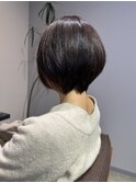 大人ショートボブ/ココアベージュ/前髪なし20代30代40代髪質改善