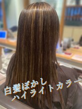 アース 武蔵境店(HAIR & MAKE EARTH) 50代会社員に人気！白髪ぼかしハイライトで上品なツヤ髪へ