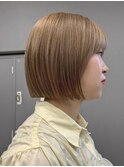 ストレートボブ/Wイルミナカラー/ヘーゼルベージュ@重里