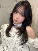 ミディアムレイヤーカット/似合わせカット/大人ガーリー/20代