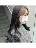 グレージュのフェイスフレーミングカラー