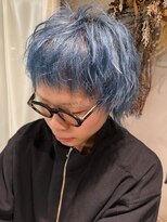 ロリム(RorriM)&nbsp;ルーツカラー ダブルカラー レイヤーカット ライトブルー