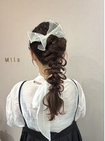 ミラ(Mila) ゆるふわ編みおろしポニーテール♪結婚式/お呼ばれヘアセット