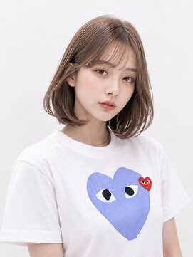 キャロル(CAROL) 韓国風くびれボブ×シースルーバング|透明感ベージュ