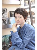 イグレックビス(igrek bis) IGREKBISジグザグバング×ブルージュ×3Dカラー×ミニマムボブ