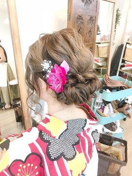 ロカット サロン(Roquat Salon) 浴衣ロングふわふわ浴衣アレンジ【ブライダルヘアメイク　立川】