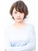 アシメショートエアリーショートグレージュナチュラルボブ