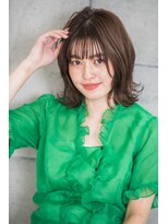 ヴァンクシー バイ ルナ(VANKCY by Luna) ネイビーカラー フレンチボブ シースルーバング 大人ボブ 簡単