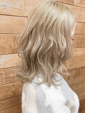 サンディーズ(Sandees) ▼のばしかけ外ハネロブミルクティーベージュ