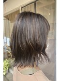 外ハネボブ*ハイライトオリーブカラー