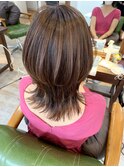 【山田】お客様スタイル☆細かめハイライトくびれレイヤーウルフ