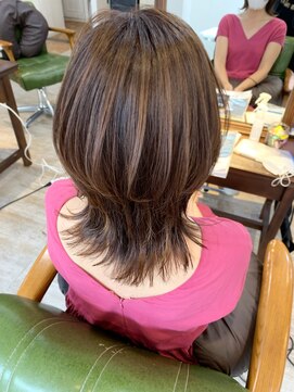 マリアバイアフロート(Maria by AFLOAT) 【山田】お客様スタイル☆細かめハイライトくびれレイヤーウルフ