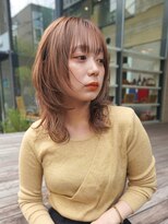 ミディアムレイヤーカット/10代20代/インナーカラー/ミディアム