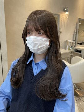 ザックラフィネ(ZACC raffine) ブリーチなしWカラーでできるオリーブベージュ/韓国風前髪