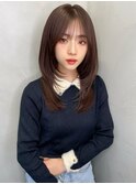 韓国　レイヤーカット　大宮　マロンベージュ　顔周りカット