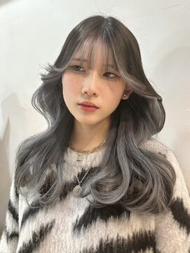 ロア 福岡天神本店(LORE) レイヤーカットピンクベージュカラーケアブリーチローライト