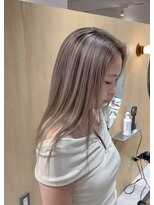 スタン 渋谷(Stam)&nbsp;ミルクティーグレージュハイライトミディアムロングウルフ30代R7