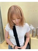 【snuw mina】レイヤーカット/ハイトーンカラー/伏見/ベージュ