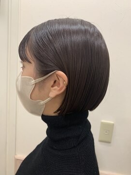 コルク バイ マグ 松本駅前(COLK by Mag) ブリーチなし◎切りっぱなしボブ艶髪！暗髪アッシュ