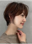 大人ガーリー/ダークアッシュ/似合わせカット/レイヤーショート