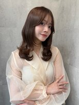 ラベル 渋谷(LAVEL) ミディアムレイヤーカットシースルー前髪カットワンホンヘア渋谷