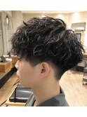 ツイストスパイラルパーマショートレイヤーマッシュツーブロック
