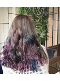 【W_SALON 河原町】グレージュ×ユニコーンカラー