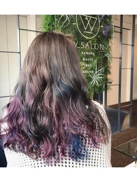 ダブル アンダーバー サロン(W_SALON) 【W_SALON 河原町】グレージュ×ユニコーンカラー