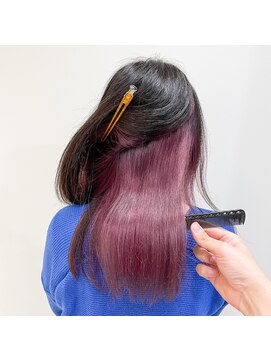 アッシュ 二子玉川店(Ash) ハイトーンの髪質改善 インナーカラー×パープルロゼ