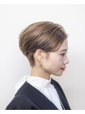 ベージュカラー#ダブルカラー#ショートカット#ケアブリーチ
