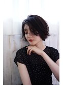 黒髪 小顔ショート 束感ショート ショコラアッシュ モーヴカラー