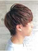 20代30代韓流☆ツイストパーマショートマッシュアッシュブラウン