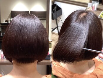 アイスタイル フジ三篠店(I STYLE )の写真/すぐ伸びて気になる白髪...。ダメージレスカラー×最高級髪質改善で回数を重ねるほどに美しい艶髪へ－。