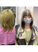 インナーカラープルシールエクステ　ガルボヘアー