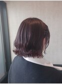 ボブハーフアップスタイル ウェーブ巻き