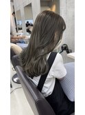ブリーチなしダブルカラーでオリーブグレージュ